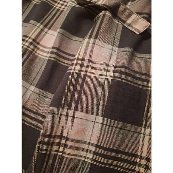 Womens 26 28 Cato Plaid Wide Leg Pants Elastic Drawstring Waist Pockets - Picture 3 of 4